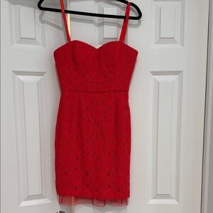 BCBGMaxAzria Red Lace Mini Dress